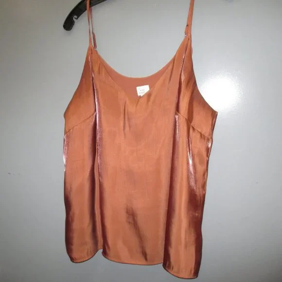 A New Day Women's Blouse Size XXL Brown Color with Lining Strap Shoulder Blouse - Picture 8 of 8